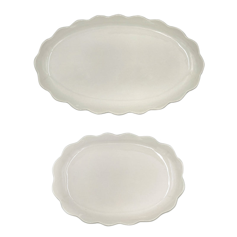 Set of Two Serving Platters, Scalloped