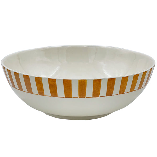 Salad Bowl in Yellow, Stripes