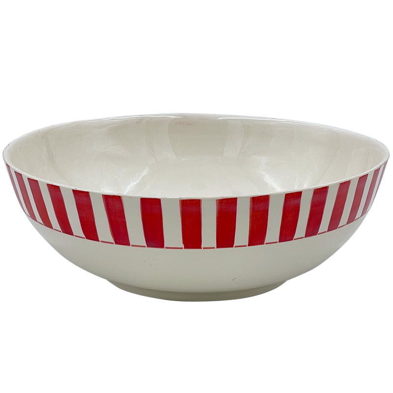 Salad Bowl in Red, Stripes