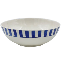Salad Bowl in Navy Blue, Stripes