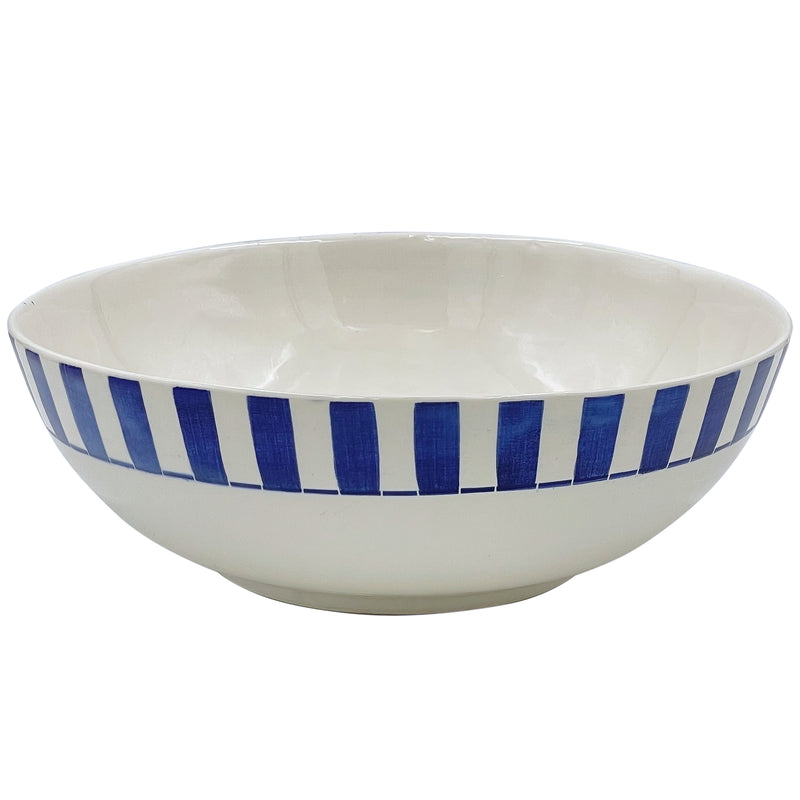 Salad Bowl in Navy Blue, Stripes