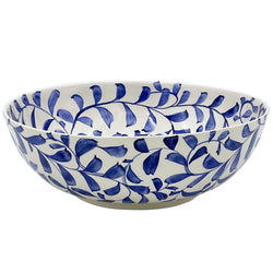 Salad Bowl in Navy Blue, Scroll
