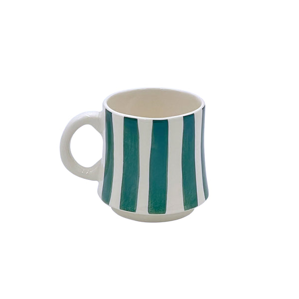 Small Mug in Green, Stripes