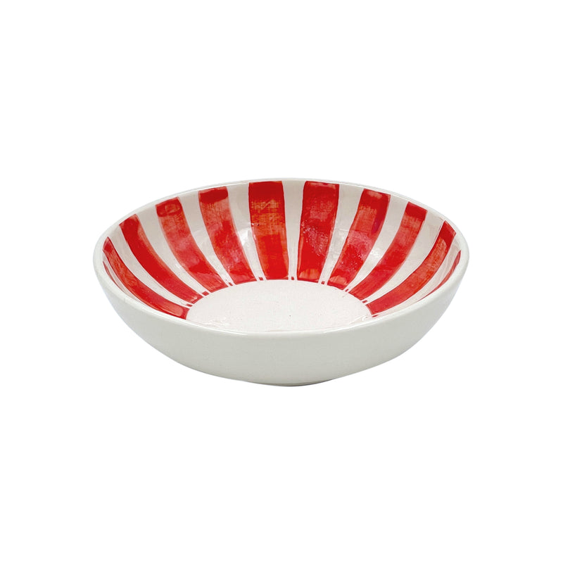 Peanut Bowl in Red, Stripes