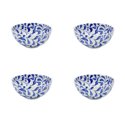 Small Bowl in Navy Blue, Scroll, Set of Four