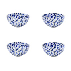Small Bowl in Navy Blue, Scroll, Set of Four