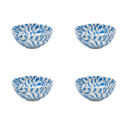 Small Bowl in Light Blue, Scroll, Set of Four