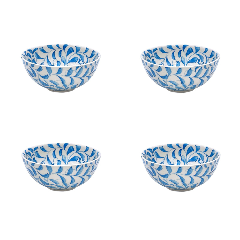 Small Bowl in Light Blue, Scroll, Set of Four