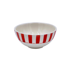 Small Bowl in Red, Stripes