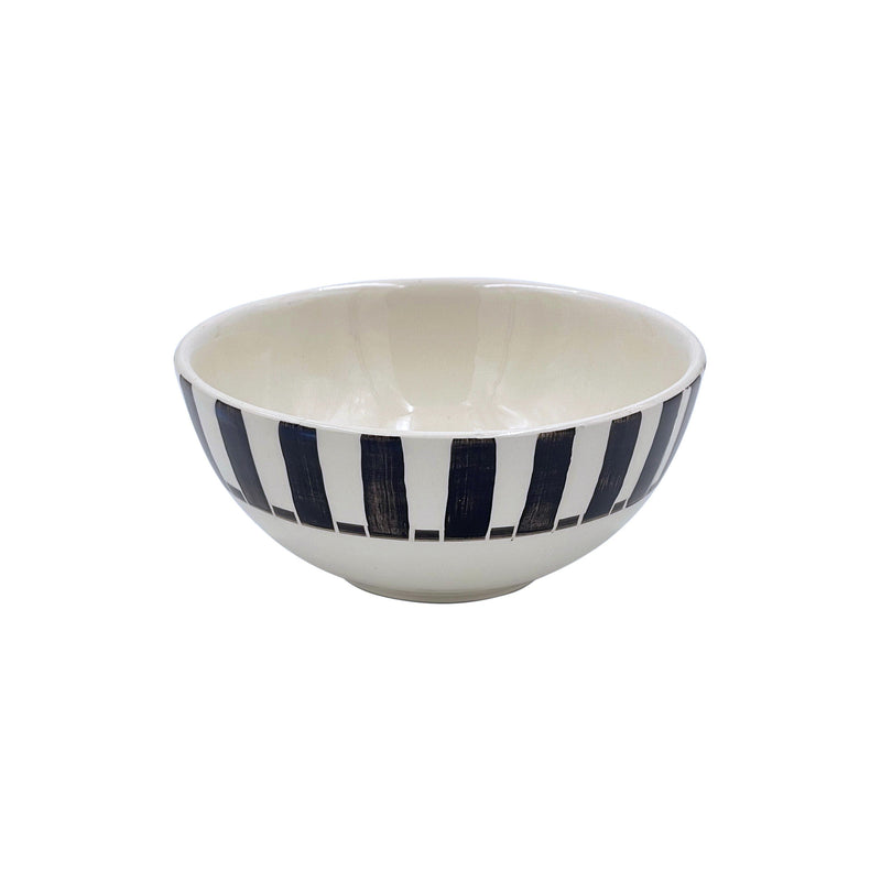 Small Bowl in Black, Stripes