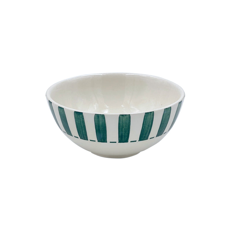 Small Bowl in Green, Stripes