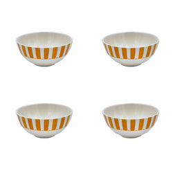 Small Bowl, in Yellow, Stripes, Set of Four