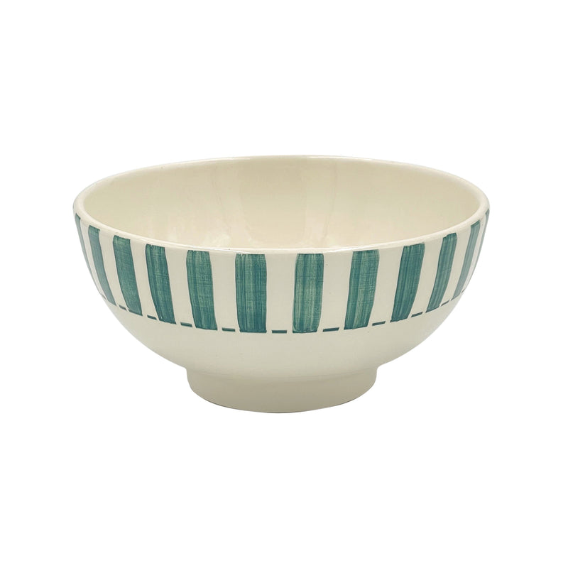 Medium Bowl in Green, Stripes