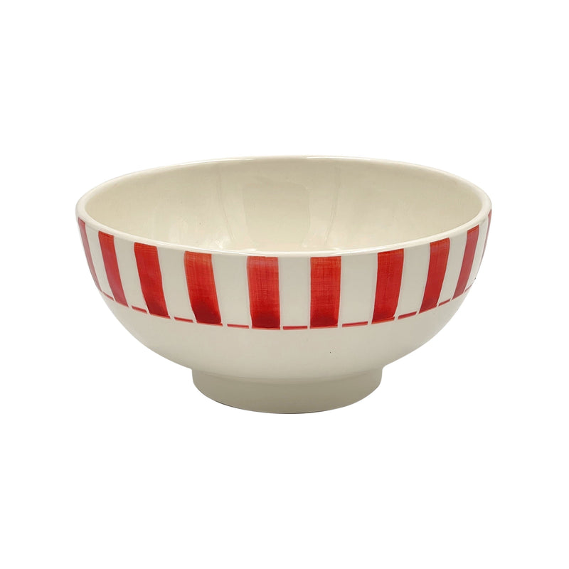 Medium Bowl in Red, Stripes