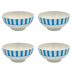 Medium Bowl in Light Blue, Stripes, Set of Four