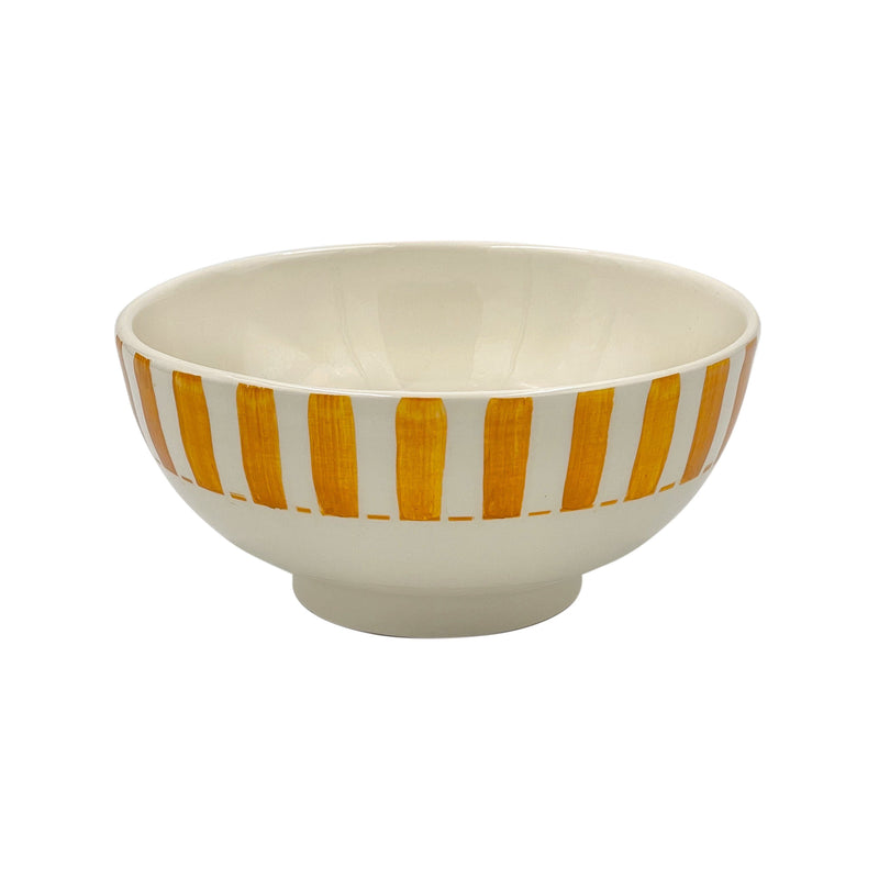 Medium Bowl in Yellow, Stripes