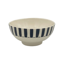 Medium Bowl in Black, Stripes
