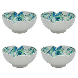 Medium Bowl, Green Romina Fish, Set of Four