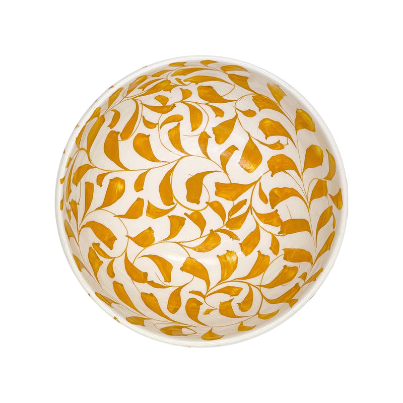 Medium Bowl in Yellow, Scroll