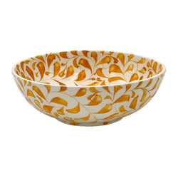 Large Bowl in Yellow, Scroll