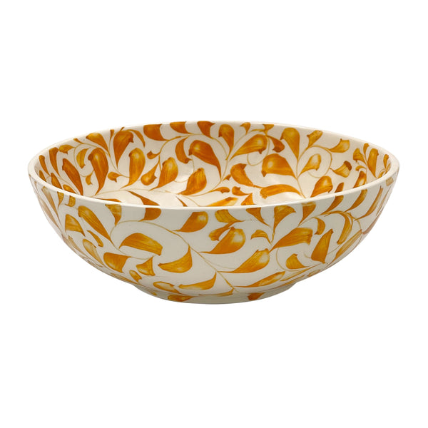 Large Bowl in Yellow, Scroll