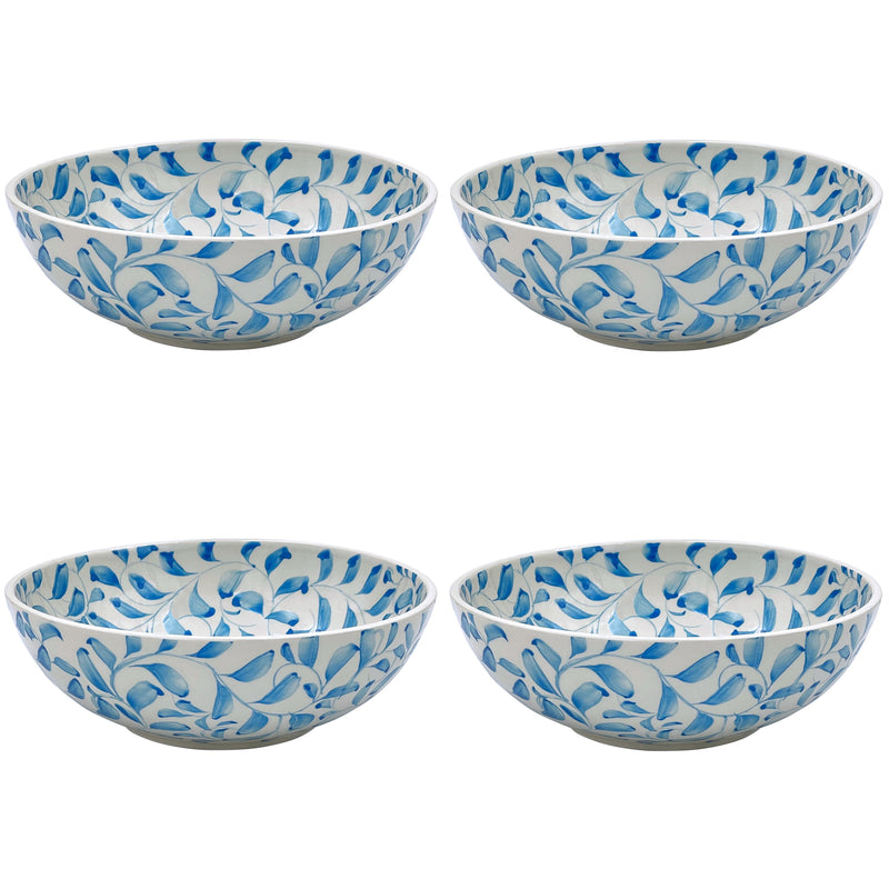 Large Bowl in Light Blue, Scroll, Set of Four