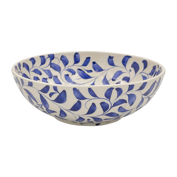 Large Bowl in Navy Blue, Scroll