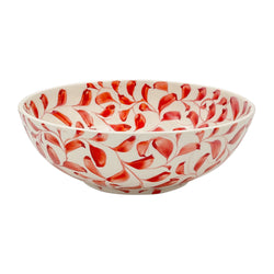 Large Bowl in Red, Scroll