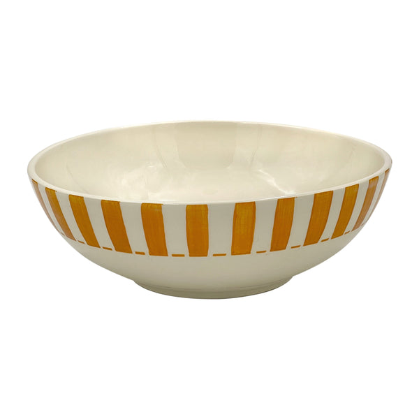 Large Bowl in Yellow, Stripes