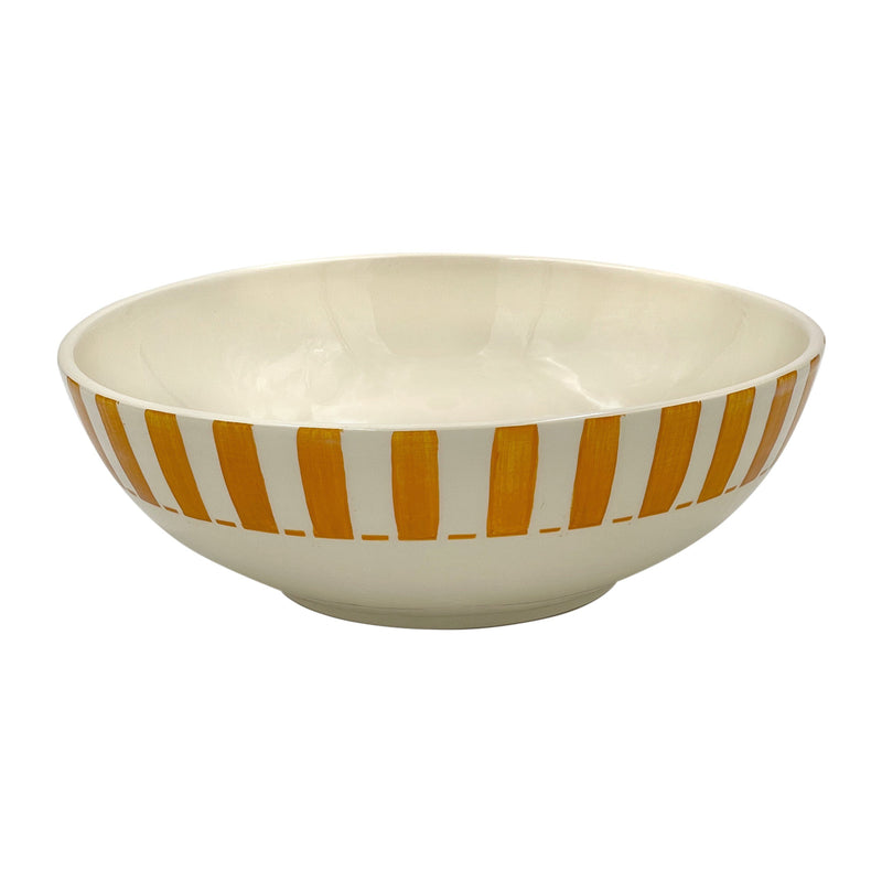 Large Bowl in Yellow, Stripes