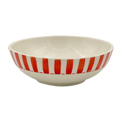 Large Bowl in Red, Stripes
