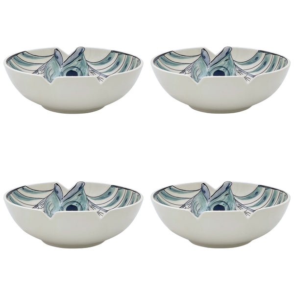 Large Bowl, Blue Romina Fish, Set of Four