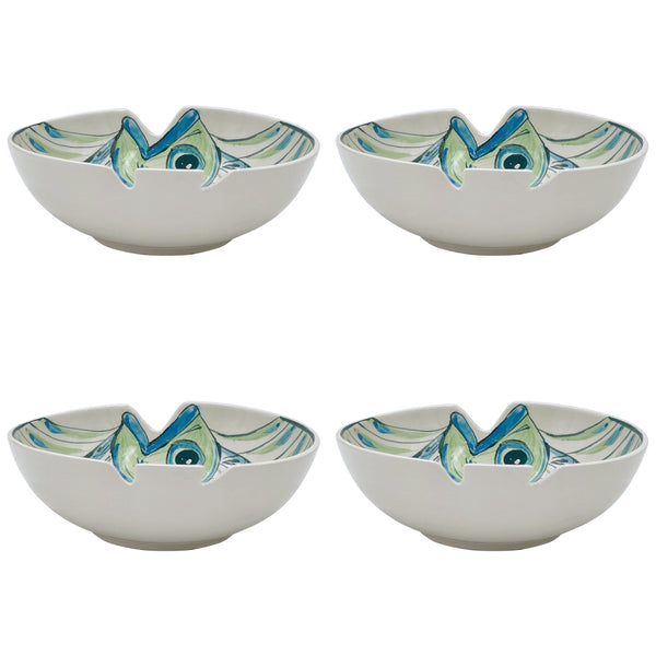 Large Bowl, Green Romina Fish, Set of Four