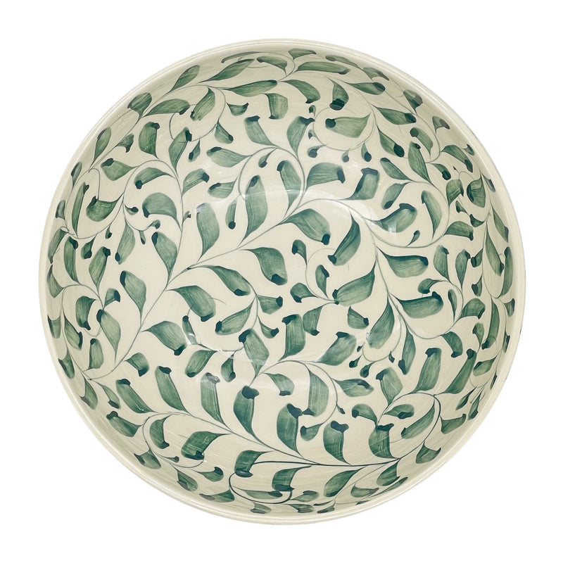Large Bowl in Green, Scroll
