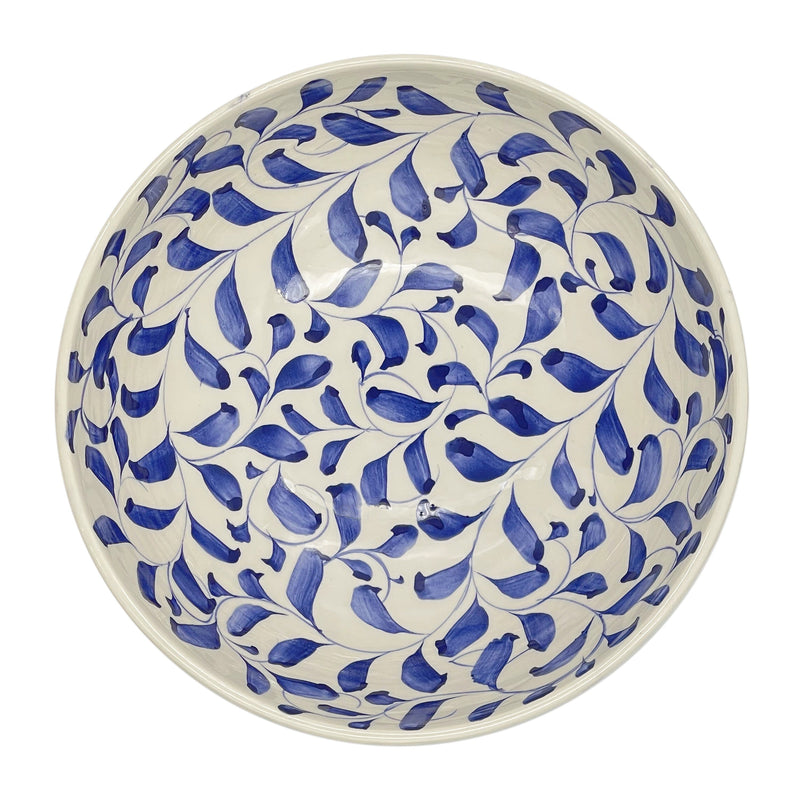 Large Bowl in Navy Blue, Scroll