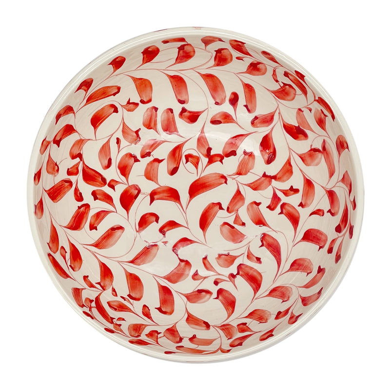 Large Bowl in Red, Scroll