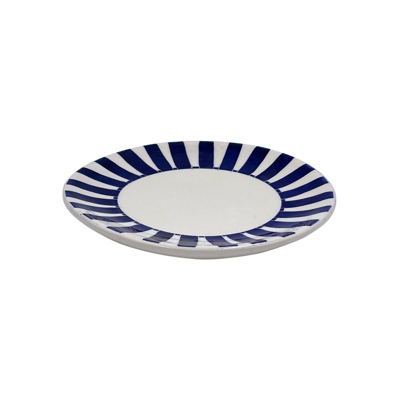 Side Plate in Navy Blue, Stripes