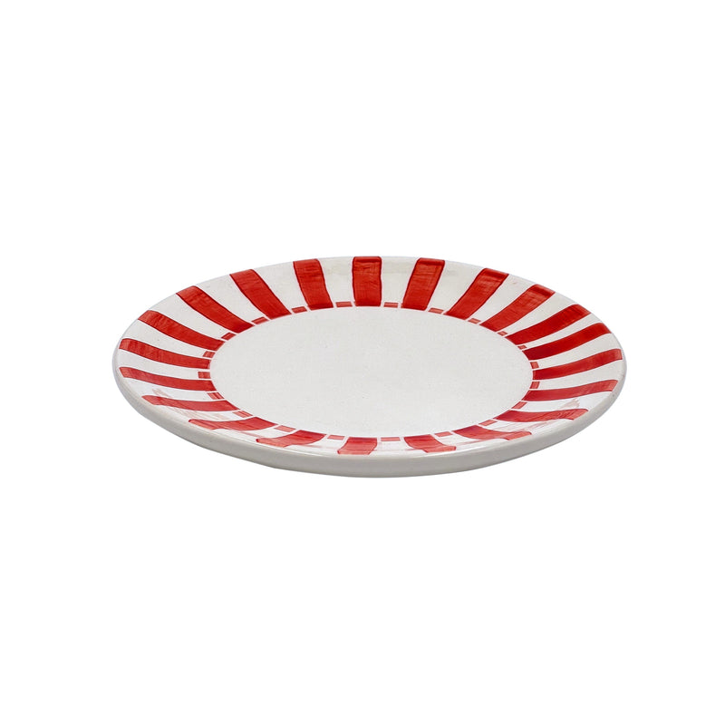 Side Plate in Red, Stripes