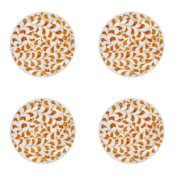 Side Plate in Yellow, Scroll, Set of Four