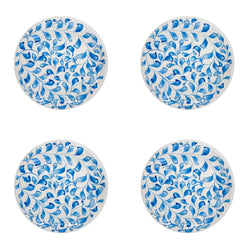 Side Plate in Light Blue, Scroll, Set of Four