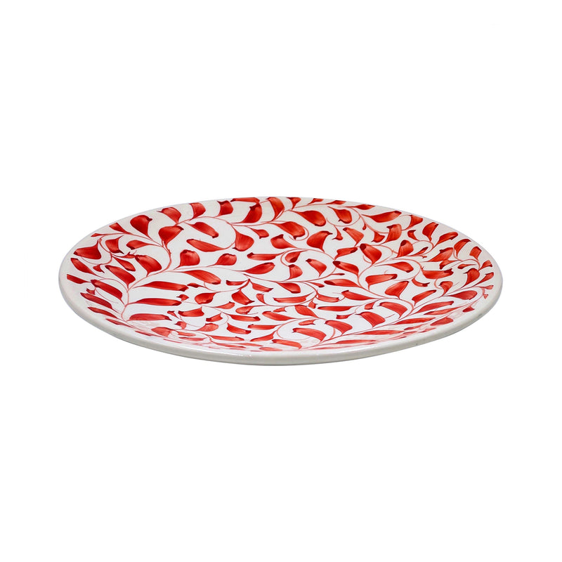 Dinner Plate in Red, Scroll