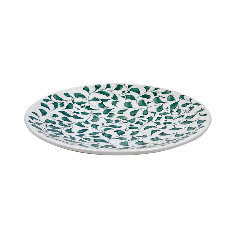 Dinner Plate in Green, Scroll