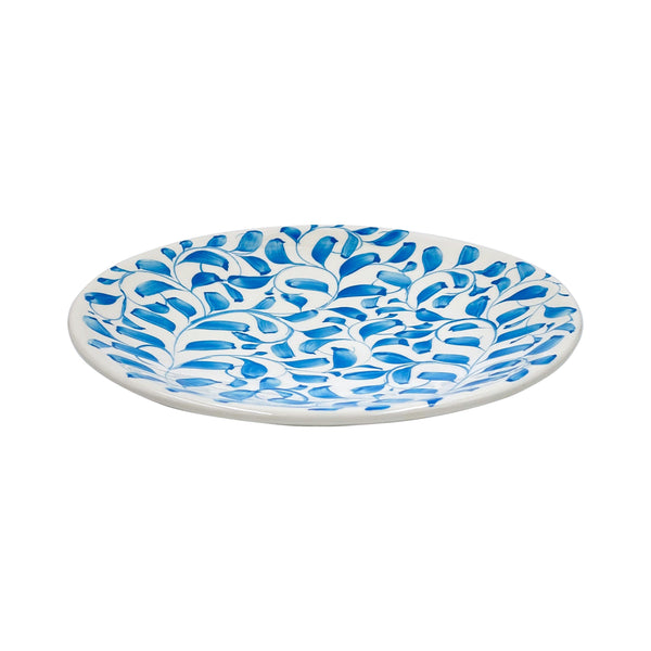 Dinner Plate in Light Blue, Scroll