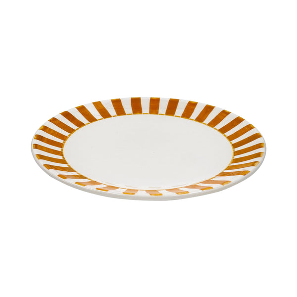 Dinner Plate in Yellow, Stripes