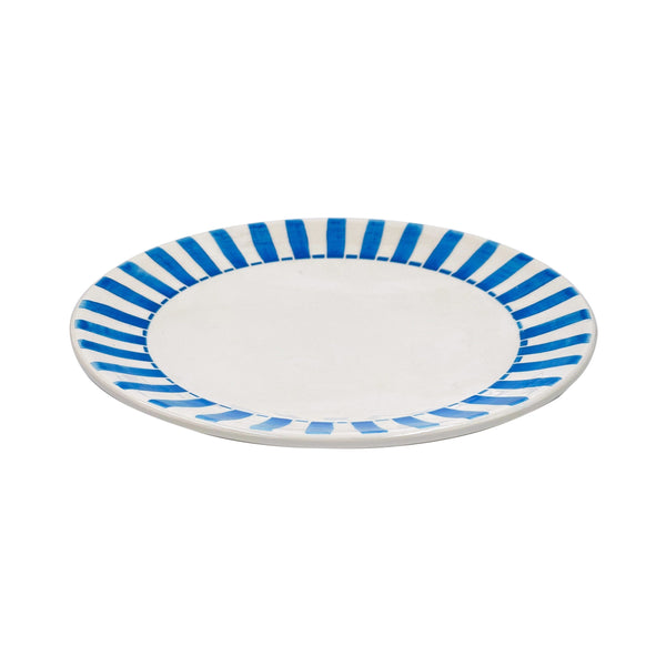 Dinner Plate in Light Blue, Stripes