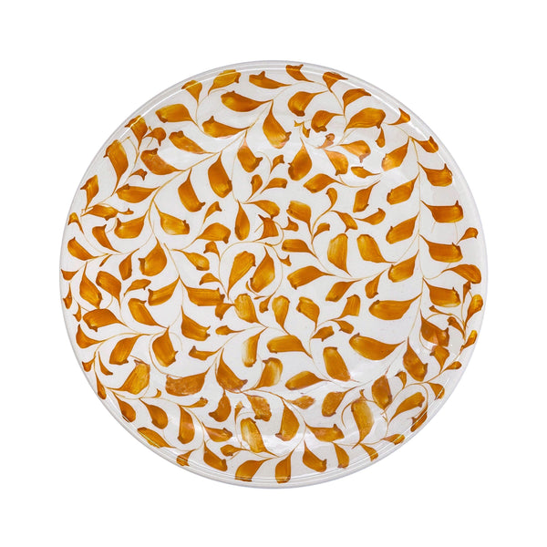 Dinner Plate in Yellow, Scroll