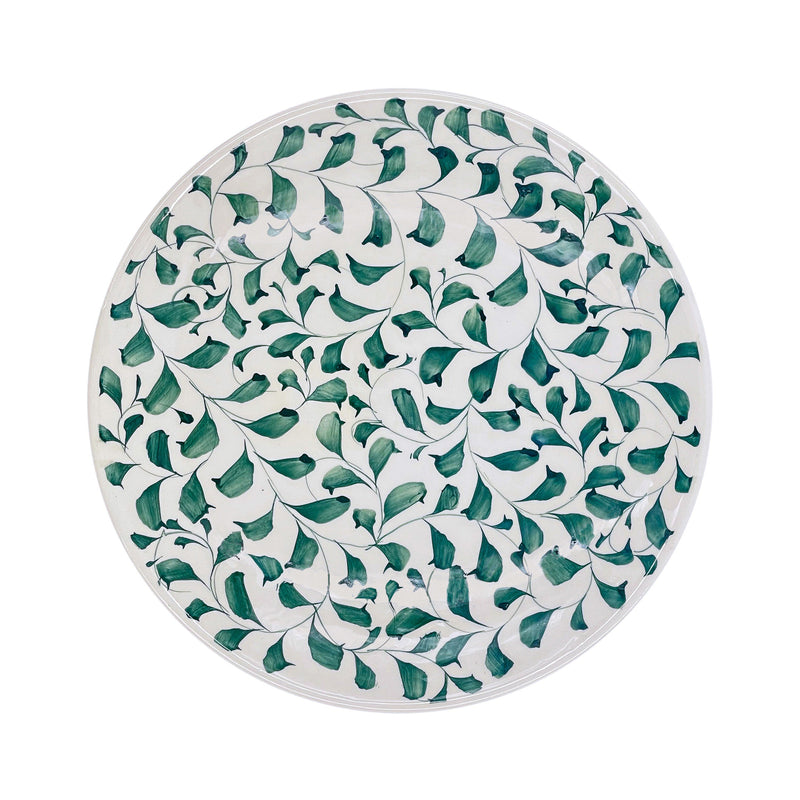 Dinner Plate in Green, Scroll