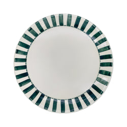 Dinner Plate in Green, Stripes