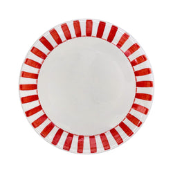 Dinner Plate in Red, Stripes