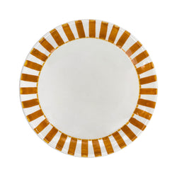 Dinner Plate in Yellow, Stripes